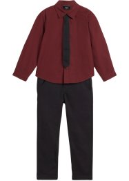 Chlapecké strečové kalhoty s košilí s dlouhým rukávem a kravata (3dílná souprava), bpc bonprix collection