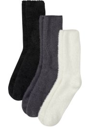 Huňaté ponožky na doma (3 páry) s recyklovaným polyakrylem, bpc bonprix collection