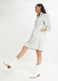 Halenkové šaty s gumovým průvlekem v pase a s kapsami, po kolena, z organické bavlny, bpc bonprix collection