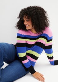 Široký boxy pulovr z jemného úpletu s postranními rozparky, bpc bonprix collection