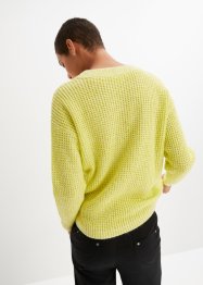 Volný pulovr z vaflového úpletu, dlouhý rukáv, bonprix