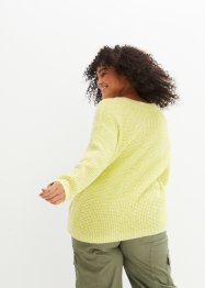 Volný pulovr z vaflového úpletu, dlouhý rukáv, bonprix