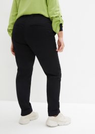 Strečové chino kalhoty s pohodlnou pasovkou a založenými lemy, bonprix