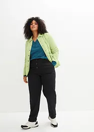 7/8 keprové kalhoty s pohodlnou High-Waist pasovkou, Straight, bonprix