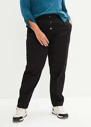 7/8 keprové kalhoty s pohodlnou High-Waist pasovkou, Straight, bonprix