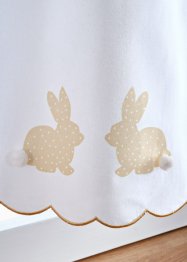 Vitrážková záclona s potiskem zajíce, z organické bavlny, bpc living bonprix collection