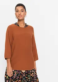 Oversize žebrovaný svetr ze směsi s viskózou, bonprix