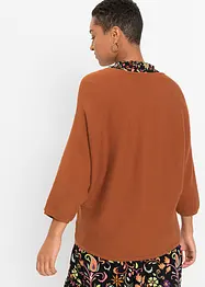 Oversize žebrovaný svetr ze směsi s viskózou, bonprix