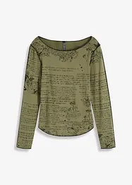 Tričko s dlouhým rukávem, z jemné viskózy, bonprix