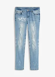 Džíny s potiskem, Straight, Mid Waist, bonprix