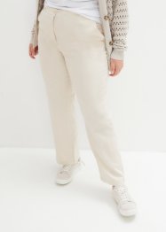 Lněné kalhoty s vysokým pasem a elastickou vsadkou, bpc bonprix collection