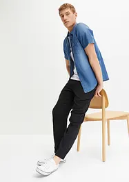 Mušelínové kalhoty bez zapínání, Regular Fit, Tapered, bonprix