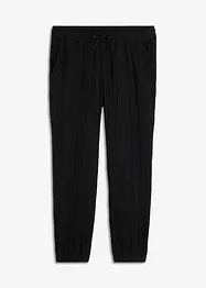 Mušelínové kalhoty bez zapínání, Regular Fit, Tapered, bonprix