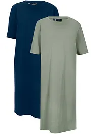 Úpletové oversize šaty z čisté bavlny (2 ks v balení), bonprix