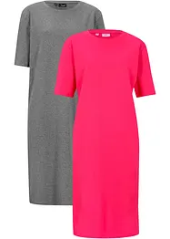 Úpletové oversize šaty z čisté bavlny (2 ks v balení), bonprix