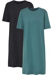 Úpletové oversize šaty z čisté bavlny (2 ks v balení), bonprix