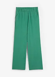 Široké kalhoty ze strukturovaného žerzeje, High Waist, bonprix