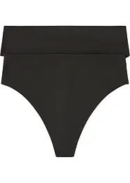 Tanga s vysokým pasem a lesklým efektem (2 ks), bonprix