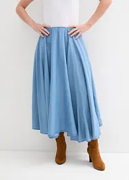 Džínová sukně s pohodlným pasem, High Waist, bonprix