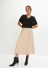 Midi sukně s pohodlným pasem, bonprix