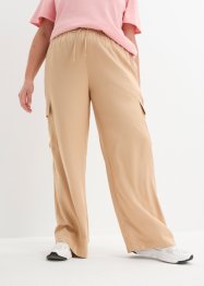 Široké cargo kalhoty s vysokým pasem s gumou, bpc bonprix collection
