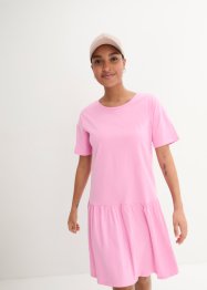 Krátké úpletové šaty s volánem, z organické bavlny, bpc bonprix collection