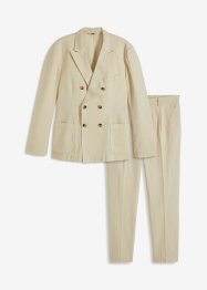 Dvouřadý oblek se lnem (2dílná souprava): sako a kalhoty, Regular Fit, bpc selection