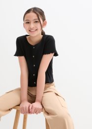 Dívčí žebrované triko z organické bavlny, bpc bonprix collection