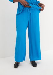 Crinkle kalhoty se širokými nohavicemi a vysokým pasem, s gumou v pase, bpc bonprix collection