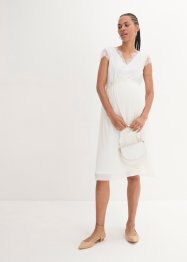 Těhotenské svatební šaty s páskem a plisovanou sukní, bpc bonprix collection