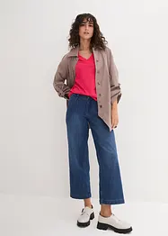 Dlouhé tričko se širokým střihem a s výstřihem do V, krátký rukáv (5 ks v balení), bonprix