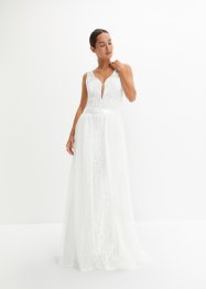 Svatební šaty s pajetkami a odnímatelnou sukní ze síťoviny, BODYFLIRT boutique