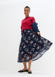 Midi sukně ze směsi síťoviny, elastický pas, bpc bonprix collection