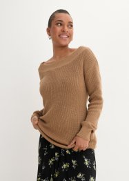 Žebrovaný svetr s lodičkovým výstřihem, bpc bonprix collection
