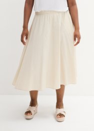 Midi sukně s kapsami a lnem, ve střihu linie A, bpc bonprix collection