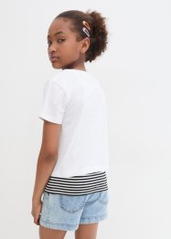 Dívčí triko a top ve vzhledu 2 v 1 (2dílná souprava) z organické bavlny, bpc bonprix collection