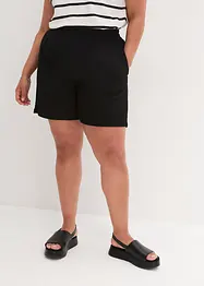 Šortky ze strukturovaného žerzeje s gumou v pase, High Waist, bonprix