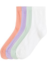 Ponožky z úpletu Pointelle, s organickou bavlnou (4 páry), bpc bonprix collection