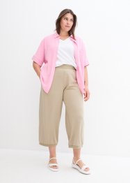 Široké kalhoty z materiálu Punto di Roma, bez zapínání a se žebrovanými elastickými lemy, bpc bonprix collection
