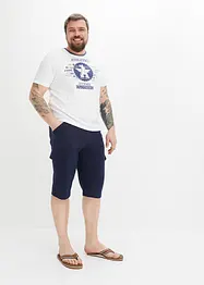 Dlouhé teplákové bermudy s cargo kapsami, z čisté bavlny, Regular Fit, bonprix
