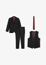 Oblek s vestou a kravatou (4dílná souprava), Slim Fit, bonprix