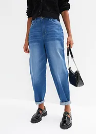 Džíny Barrel z organické bavlny, High Waist, bonprix