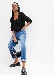 Džíny Barrel z organické bavlny, High Waist, bonprix