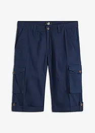 Dlouhé cargo bermudy se lnem, Regular Fit, bonprix