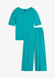 Žebrovaná souprava na doma s kalhotami Culotte, bonprix