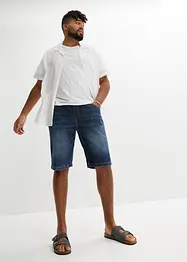 Lehké strečové džínové bermudy bez zapínání, Slim Fit, bonprix