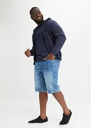 Lehké strečové džínové bermudy bez zapínání, Slim Fit, bonprix
