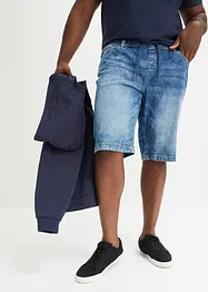 Lehké strečové džínové bermudy bez zapínání, Slim Fit, bonprix