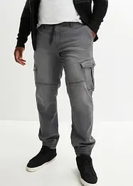 Džíny z teplákoviny Regular Fit, s cargo kapsami, Straight, bonprix