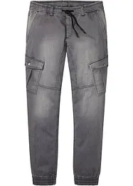 Džíny z teplákoviny Regular Fit, s cargo kapsami, Straight, bonprix